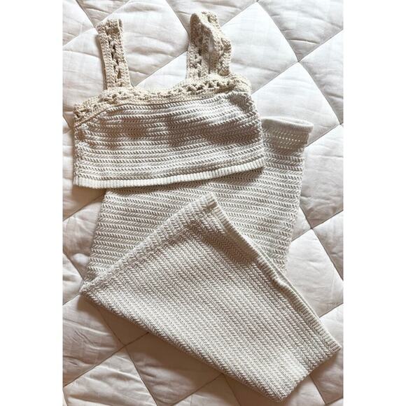 HOUSE OF HARLOW 1960 Two-Piece Crochet Knit Skirt + Crop Top SET Size S - Picture 3 of 4